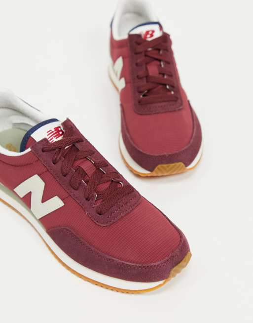 New Balance 720 sneakers in burgundy and grey