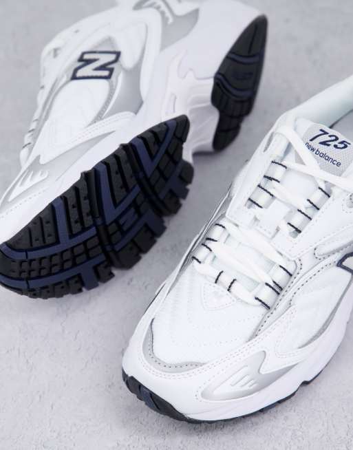 New Balance 725 premium sneakers in white and silver, 3 of 4