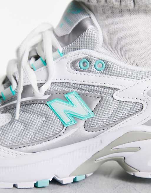 New Balance - 725 - Sneakers in grijs en aqua groen, 3 van 4