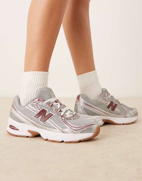 New Balance - 740 - Baskets unisexes - Argenté et bordeaux - view 1