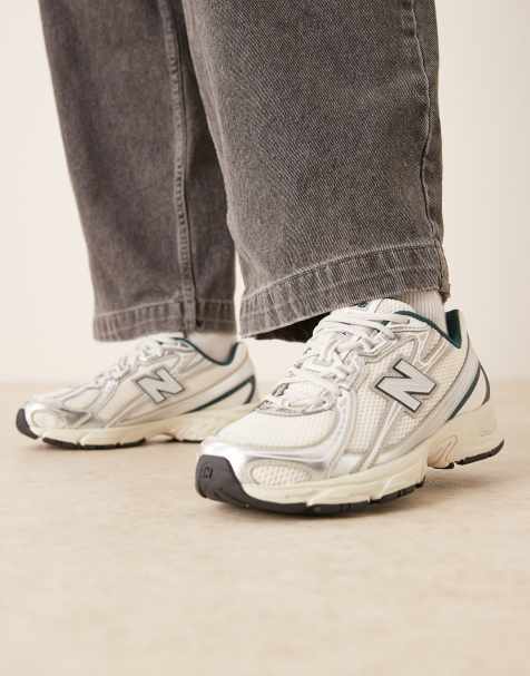 New Balance - 740 - Baskets unisexes effet métallisé - Blanc/vert foncé - view 1