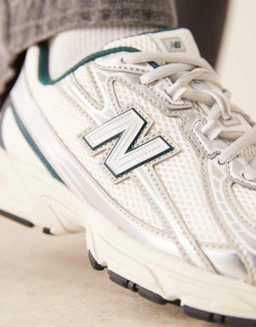 New Balance - 740 - Baskets unisexes effet métallisé - Blanc/vert foncé, 4 de 5