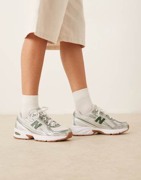 New Balance – 740 – Silverfärgade och gröna träningsskor i unisex-modell - view 1