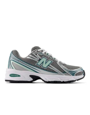 New Balance - 740 - Sneaker in Metallic-Silber und Türkis-Grau