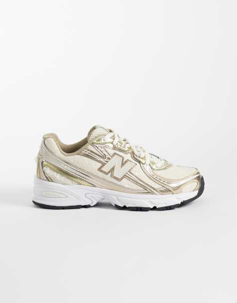 New Balance - 740 - Sneakers i metallisk guldfarve med blondedetaljer - view 1
