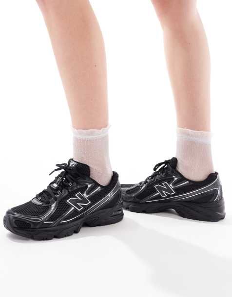 New Balance 740 sneakers in black and silver metallic - view 1