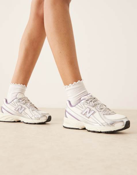 New Balance 740 sneakers in white and metallic - view 1