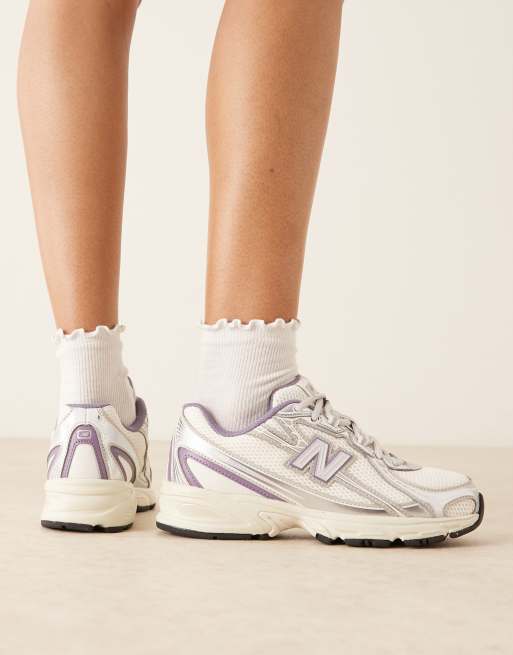New Balance 740 sneakers in white and metallic , 3 of 5
