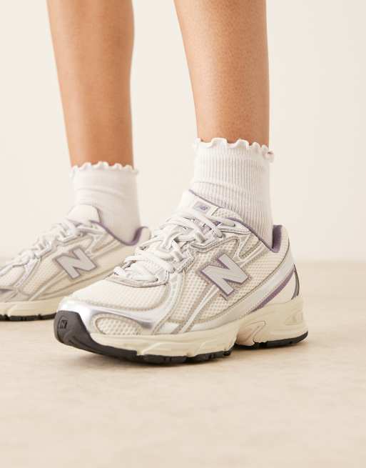 New Balance 740 sneakers in white and metallic , 5 of 5