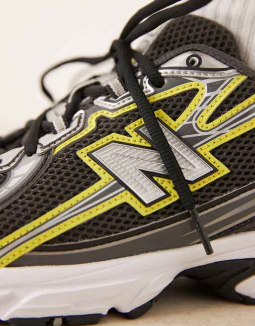 New Balance - 740 - Sneakers in zwart met geel, 4 van 5
