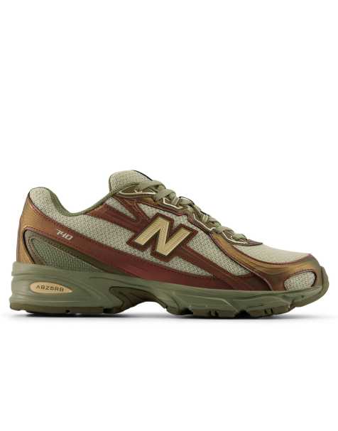 New Balance 740 trainers in brown & khaki - view 1