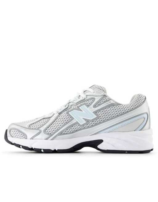 New Balance 740 trainers in light grey and blue, 3 of 4