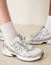Nike P-6000 trainers in metallic silver and red 