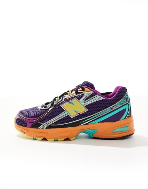 New Balance 740 trainers in purple and orange ASOS