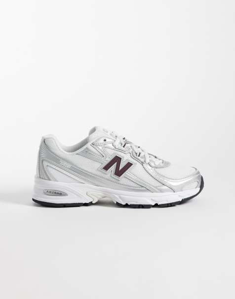 New Balance 740 trainers in white and burgundy - view 1