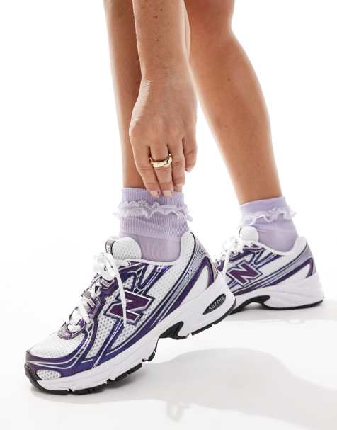 New Balance 740 trainers in white and purple - view 1