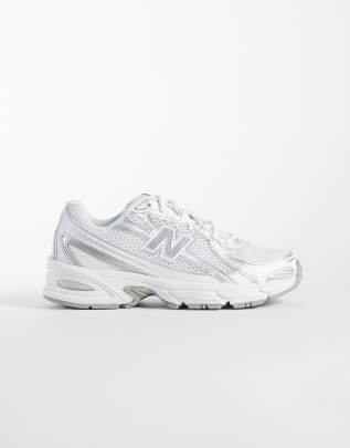 New Balance 740 trainers in white and silver