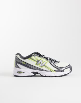  740 trainers , grey and yellow