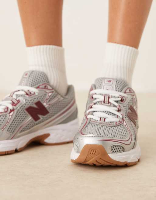 New Balance 740 unisex sneakers in silver and burgundy, 3 of 5
