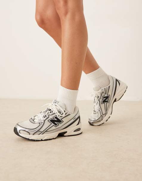New Balance 740 unisex trainers in white, beige and black - view 1
