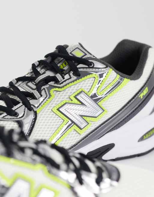 New Balance 740 - Vita, grå och gula träningsskor, 4 av 5