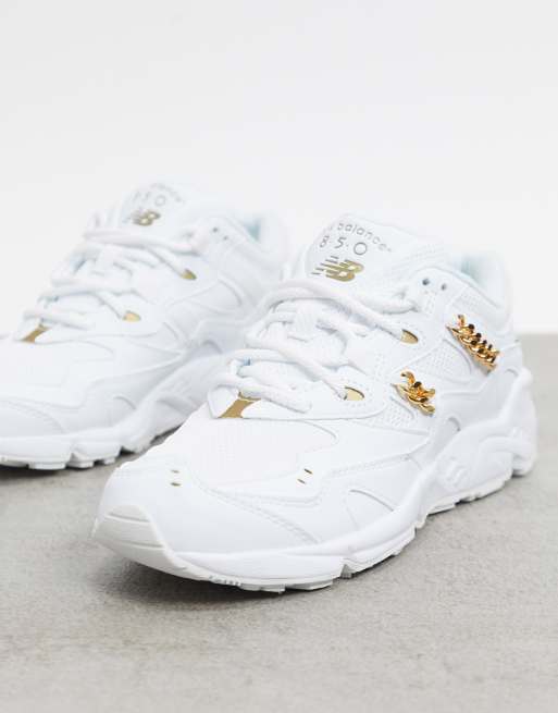 New balance white clearance and gold