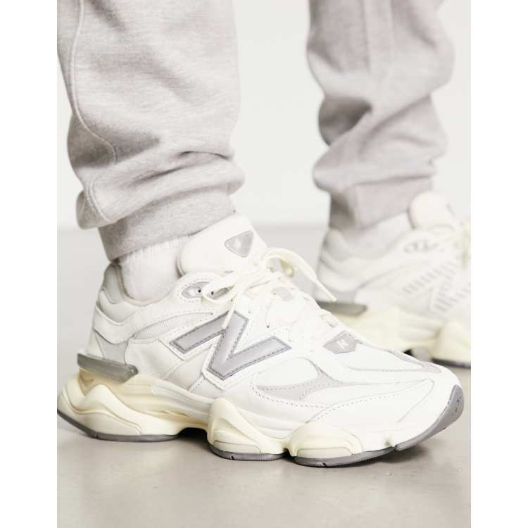 New Balance – 9060 – Białe buty sportowe z metalicznoszarymi