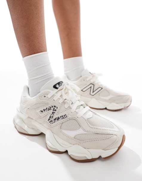 New Balance 9060 in beige with leopard print detail - Exclusive to ASOS - view 1