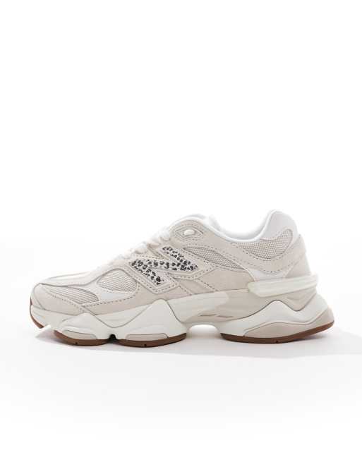 New Balance 9060 in beige with leopard print detail - Exclusive to ASOS