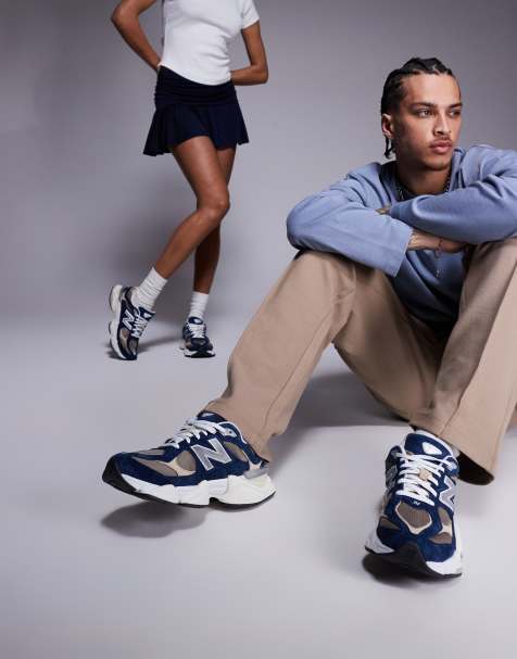 New Balance – 9060 – Sneaker in Marineblau und Pilzbraun - view 1