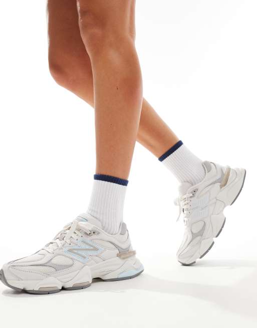 New Balance - 9060 - Sneakers bianco sporco e azzurre, 5 di 5