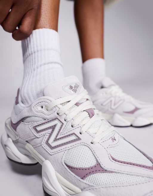 New Balance - 9060 - Sneakers grigie e viola, 3 di 5