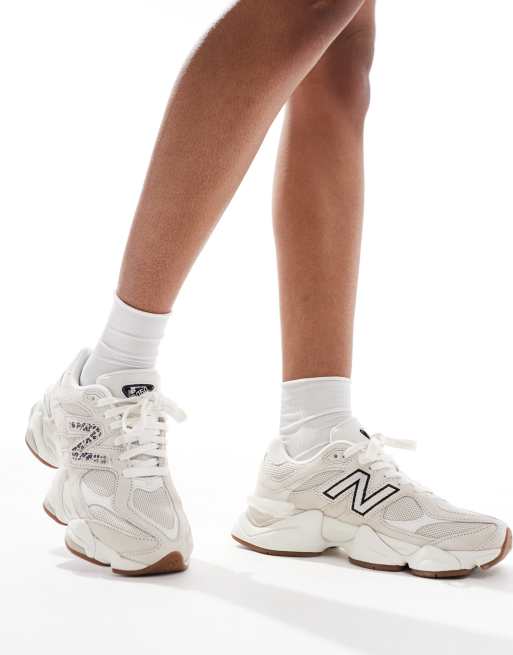 New Balance 9060 in beige with leopard print detail - Exclusive to ASOS
