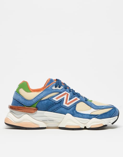 New Balance 9060 sneakers in blue and orange multi