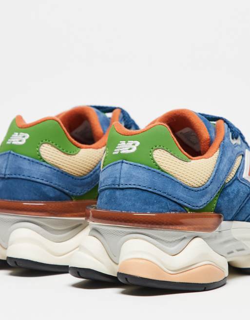 New Balance 9060 sneakers in blue and orange multi