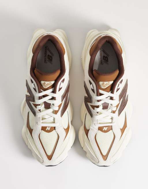 New Balance 9060 sneakers in cream and brown, 2 of 5
