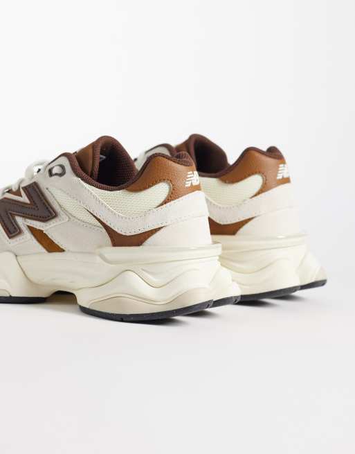 New Balance 9060 sneakers in cream and brown, 3 of 5
