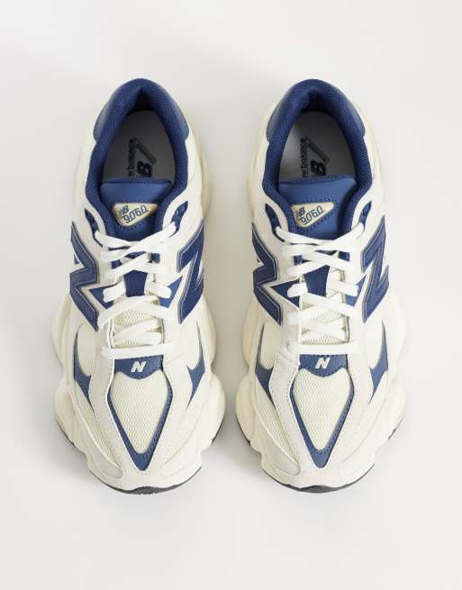 New Balance 9060 sneakers in cream and navy, 3 of 5