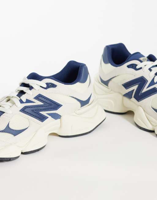 New Balance 9060 sneakers in cream and navy, 4 of 5