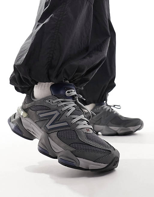 New Balance 9060 sneakers in gray with blue detail | ASOS