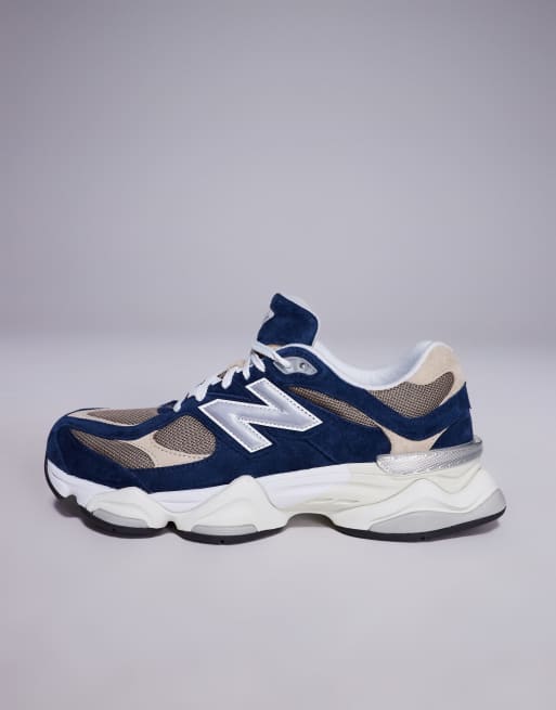 New Balance 9060 sneakers in navy and mushroom, 2 of 4