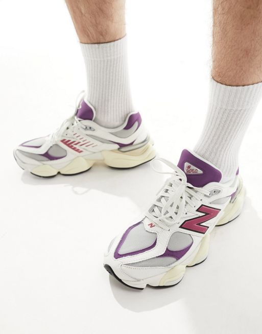  New Balance 9060 sneakers in sea salt and purple