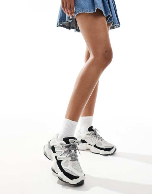 New Balance 9060 trainers in white and black