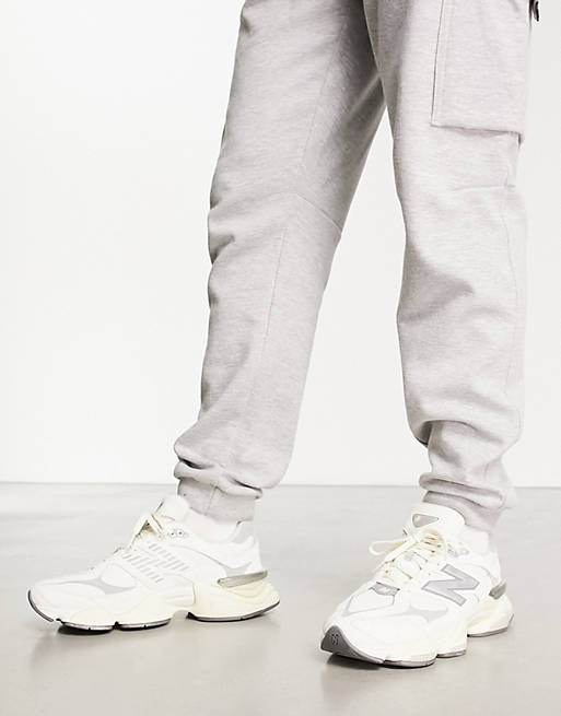 carrera incluir Dedos de los pies New Balance 9060 sneakers in white with gray metallic detail | ASOS