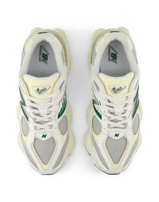 New Balance 9060 sneakers in white with green and gray