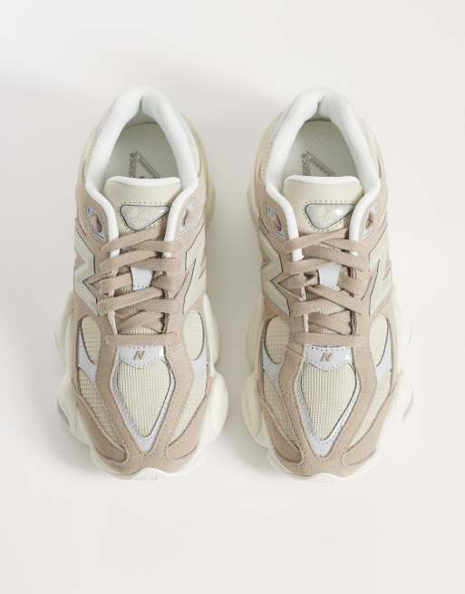 New Balance 9060 trainers in beige and brown, 3 of 5