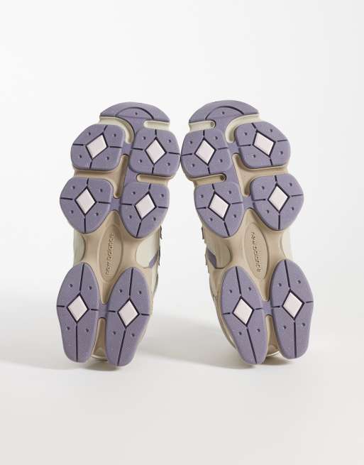 New Balance 9060 trainers in beige and lilac, 5 of 5