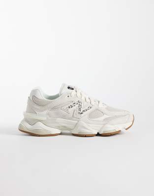  9060 trainers in beige with leopard print detail