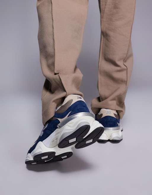 New Balance 9060 trainers in navy and mushroom