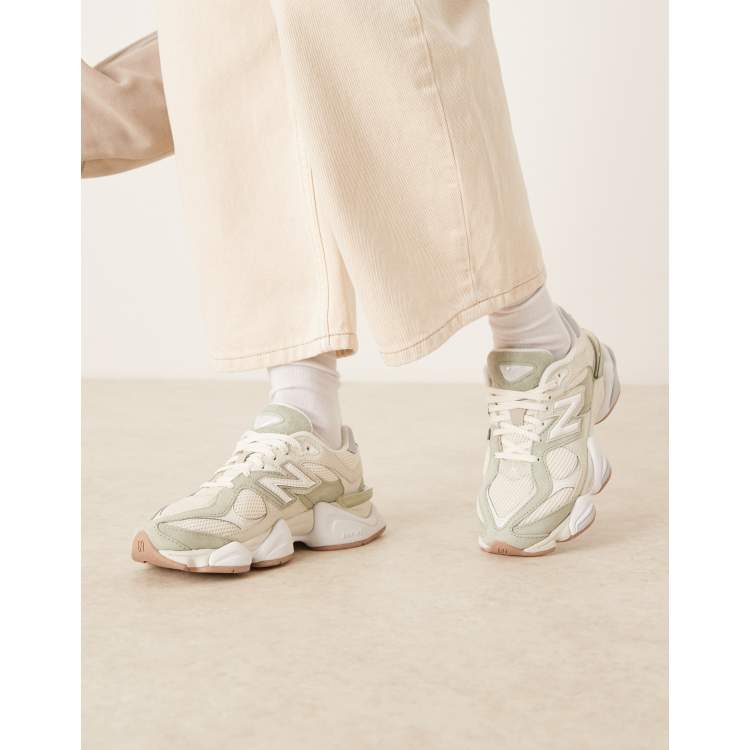 New Balance 9060 trainers in off white and green | ASOS